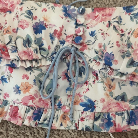 Floral Puff Sleeve Mini Dress - Picture 4 of 5